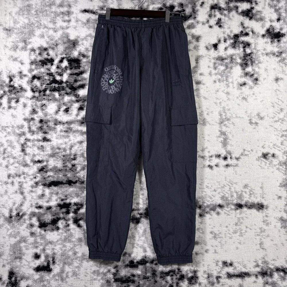 Adidas Ozworld Joggers Mens Size Small Black Cargo Tapered Skater Punk Y2k Wove